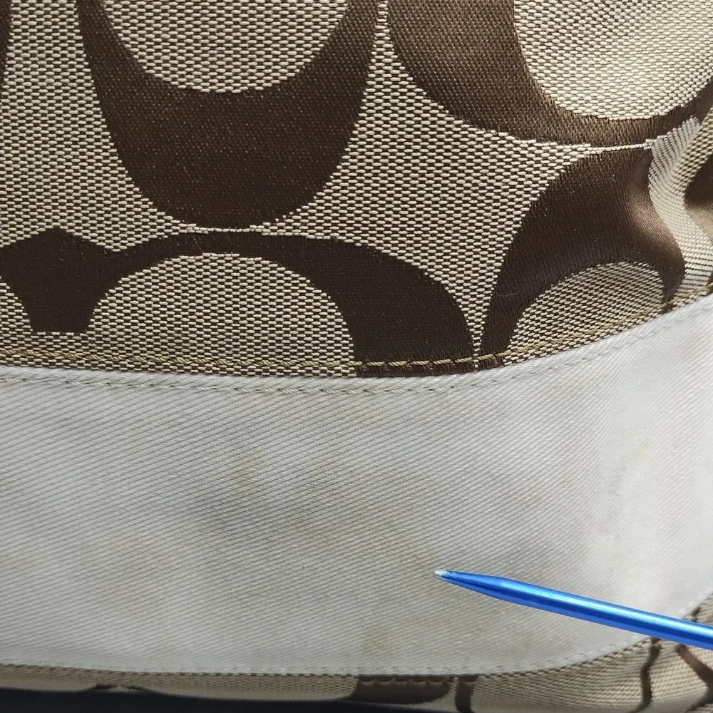 Coach Signature‎ Shoulder Bag Womens Multi Canvas Leather Casual Zip Closure